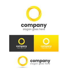 Yellow Circle O Logo Design 3d