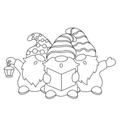 Dwarfs Are Singing Christmas Carols Coloring Book