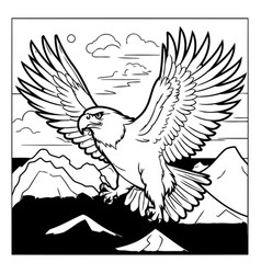 Eagle Flying In The Sky For Coloring Book