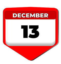 13 December Icon Calendar Day 13 Date Of