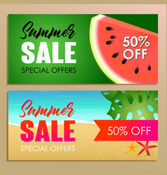 Summer Sale Banner Design With Watermelon