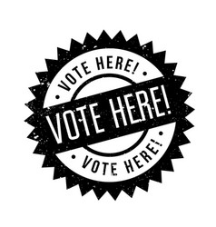 Vote Here Rubber Stamp