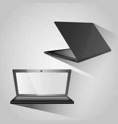 Modern Open Laptop Back And Side View Device