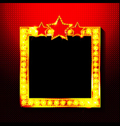 Shining Retro Banner On Stage Curtain