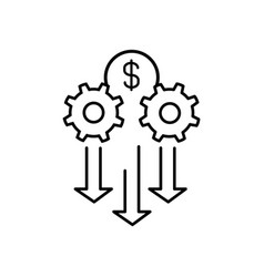 Cash Flow Money Management Line Icon Flow