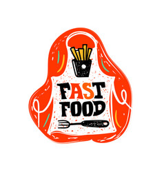 Fast Food Lettering Chef Apron Fried Potato