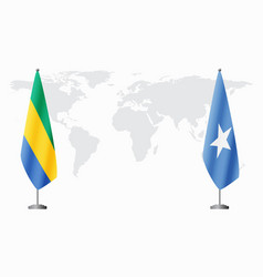 Gabon And Somalia Flags For Official Meeting