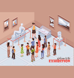 Isometric Museum Exhibition Background