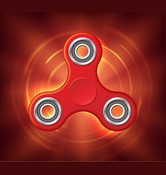 Realistic Rotating Red Spinner Stylized In A Fire