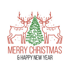 Merry Christmas And Happy New Year Stamp Sticker