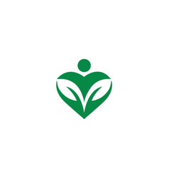 Natural Green Heart Logo Design