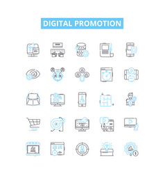 Digital Promotion Line Icons Set