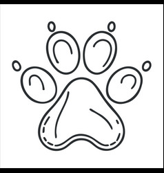 Dog Paw Print Silhouette Outline Of Wolf Toe