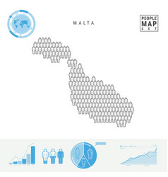 Malta People Icon Map Stylized Silhouette