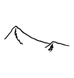 Mountain Range Two Peaks Drawn By Hand