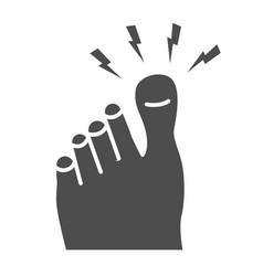 Sore Big Toe Solid Icon Body Pain Concept Foot