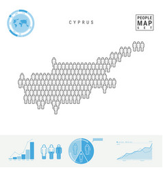 Cyprus People Icon Map Stylized Silhouette