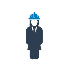 Female Engineer Icon Flat Style Esp