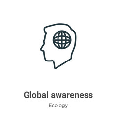 Global Awareness Outline Icon Thin Line Black