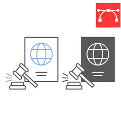 Immigration Law Line And Glyph Icon