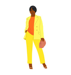 Modern Black Business Woman Art Isolated