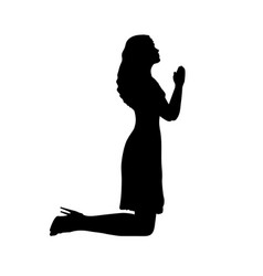 Silhouette Woman Kneeling Praying