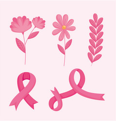 Breast Cancer Five Icons