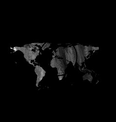 Dark Grunge World Map With Round Binary Code