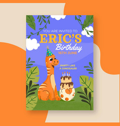 Dinosaur Birthday Invitation Template