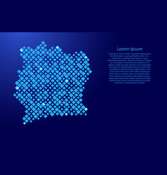 Ivory Coast Map From Blue Pattern Rhombuses