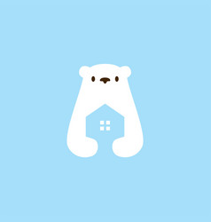 Polar Bear House Home Mortgage Architecture Logo