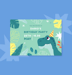 Cartoon Dinosaur Birthday Invitation