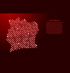 Ivory Coast Map From Red Pattern Rhombuses