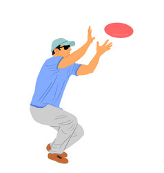 Man Playing Game Throwing Flying Disk Catch