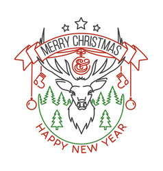 Merry Christmas And Happy New Year Stamp Sticker