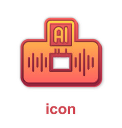 Gold Artificial Intelligence Ai Icon Isolated On