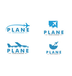 Set Of Air Plane Logo Icon Template