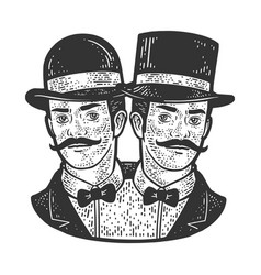 Siamese Twins Businessmen Sketch