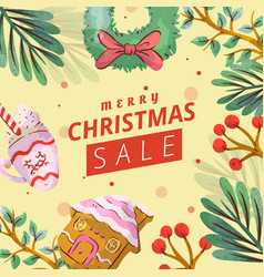 Watercolor Christmas Sale Design