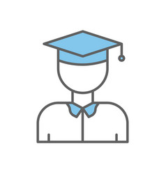 Female Student Icon With Graduation Cap Icon