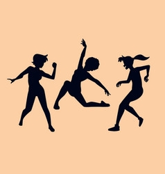 Hand Drawn Flat Dancer Silhouette