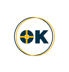 Letter O And K Logo With Golden Dark Color