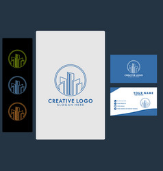 Set Of Real Estate Logo With Business Card