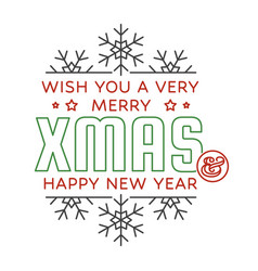 Merry Christmas And Happy New Year Stamp Sticker