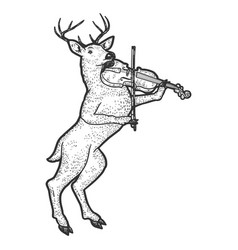 Reindeer Playing Violin Engraving