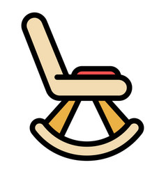 Rocking Chair Icon Color Outline