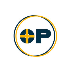 Letter O And P Logo Design With Golden Dark