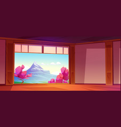 Traditional Japanese Room Interior Fuji Mountain