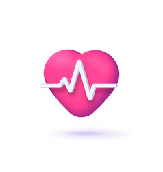 Heartbeat 3d Icon Render Graphic Heart Beat