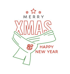 Merry Christmas And Happy New Year Stamp Sticker